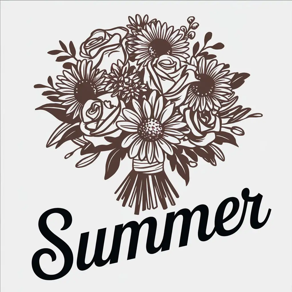 LOGO-Design-for-Summer-Vibrant-Flower-Bouquet-on-a-Clear-Background