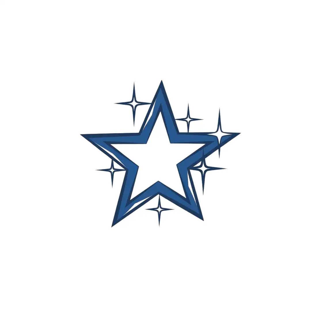 a vector logo design,with the text "star line", main symbol:an irregular star, blue, sparkling,Moderate,clear background