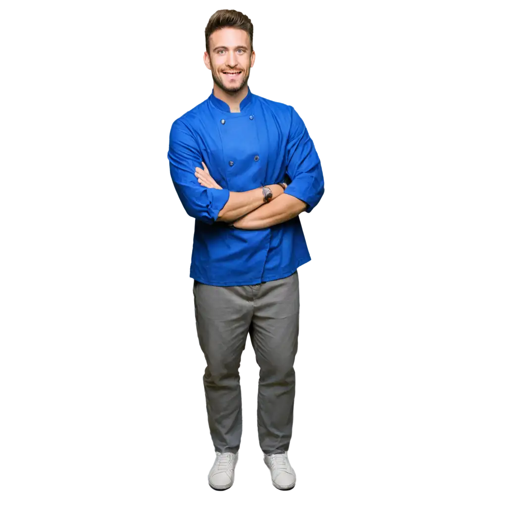 Chef-with-Friendly-Smile-in-Blue-PNG-Image-for-Professional-Use