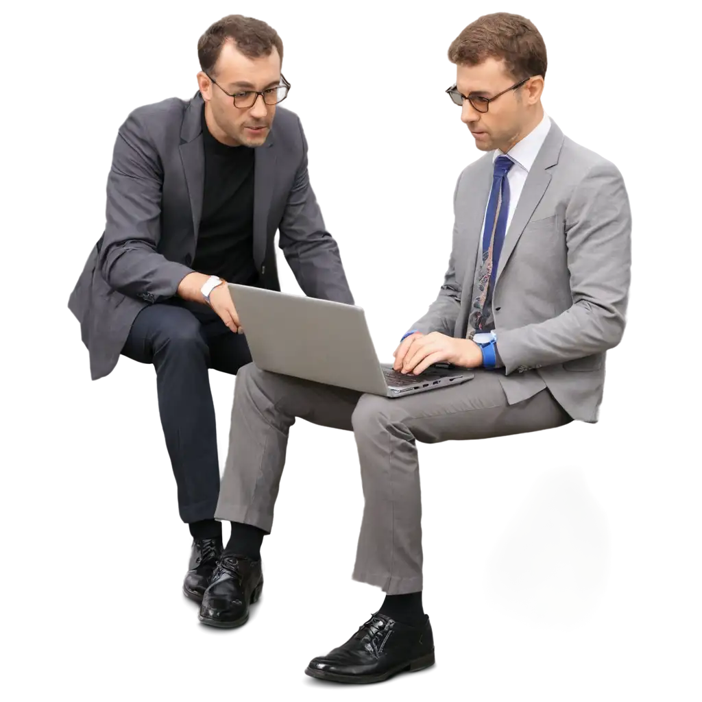 Dynamic-Office-Men-Working-with-Laptops-HighQuality-PNG-Image