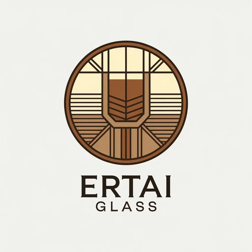 LOGO Design for Ertai Glass Modern Typography with Round Graphic Symbol on Clear Background