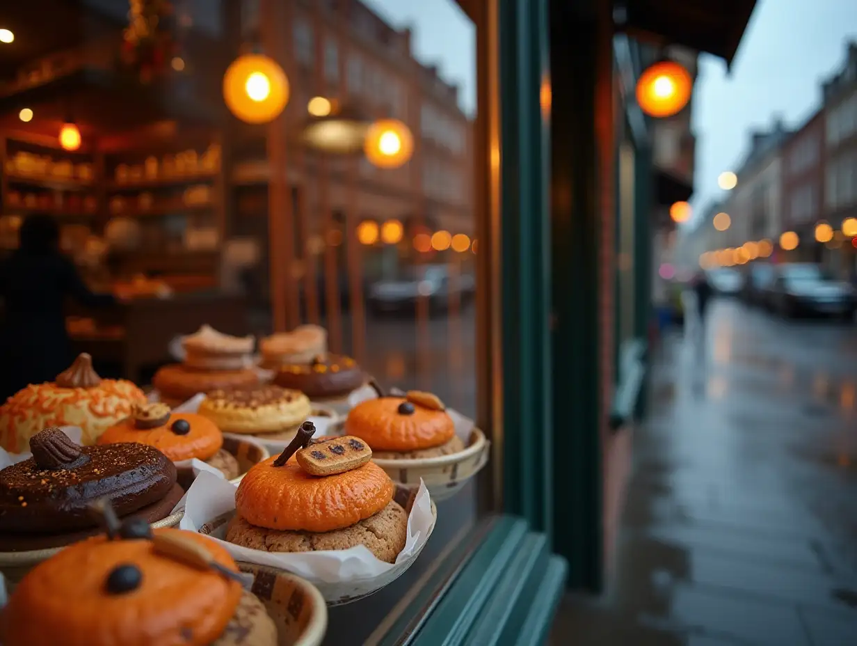 Halloween-Delights-at-a-Cozy-Bakery-Window