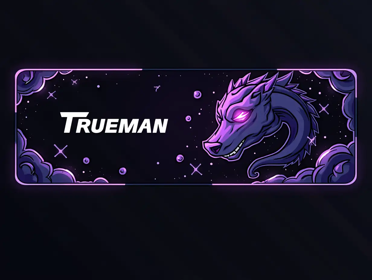 Create a youtube channel banner for a gaming channel name 'Trueman'. Its a gaming channel dedicated for moba types games like mobiles legends , Legue of legend , Dota 2 etc . create in a appopriate ratio which is 16:9 aspect ratio