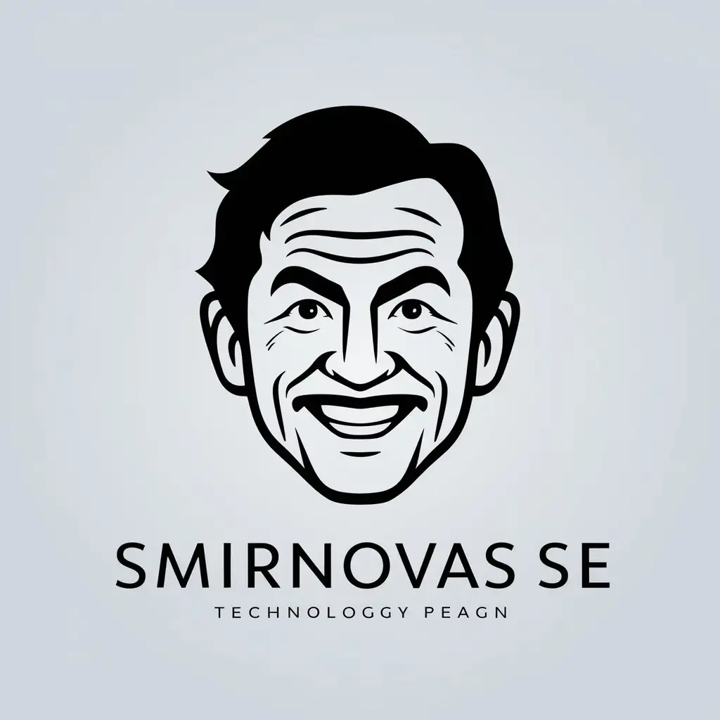 LOGO-Design-for-SMIRNOVAS-SE-Cheerful-Face-of-a-57YearOld-Man-in-Vector-Style-for-Technology-Industry