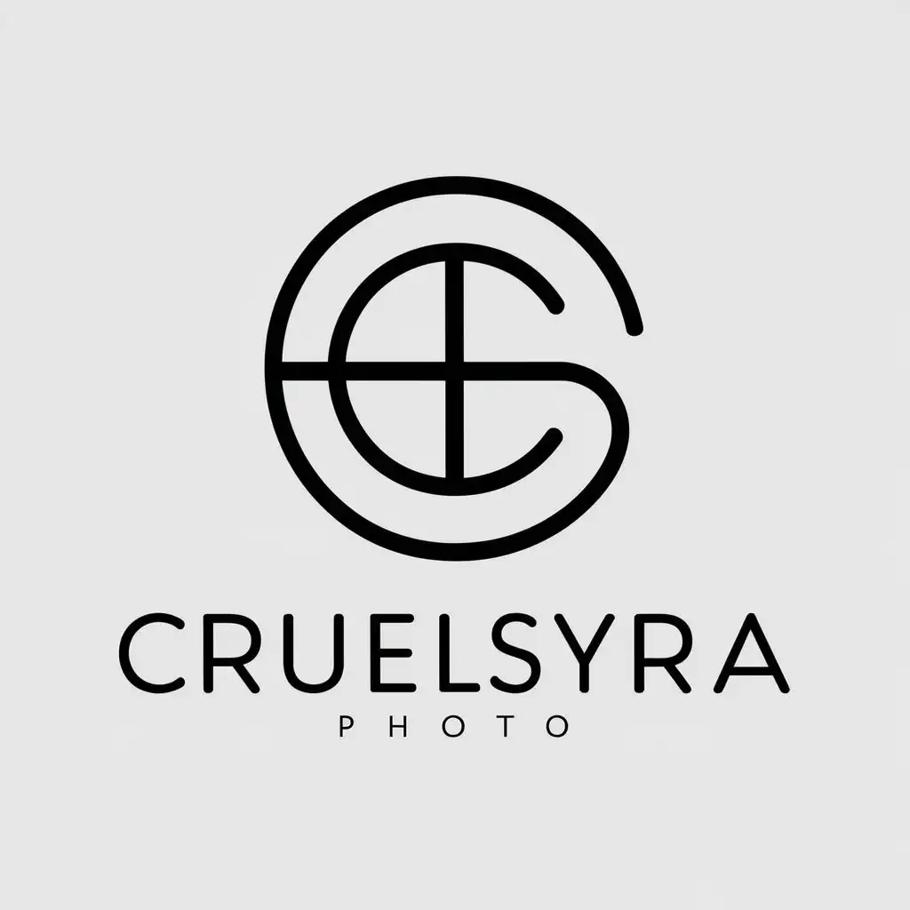 a vector logo design,with the text "Cruelsyra Photo", main symbol:CS,Moderate,clear background