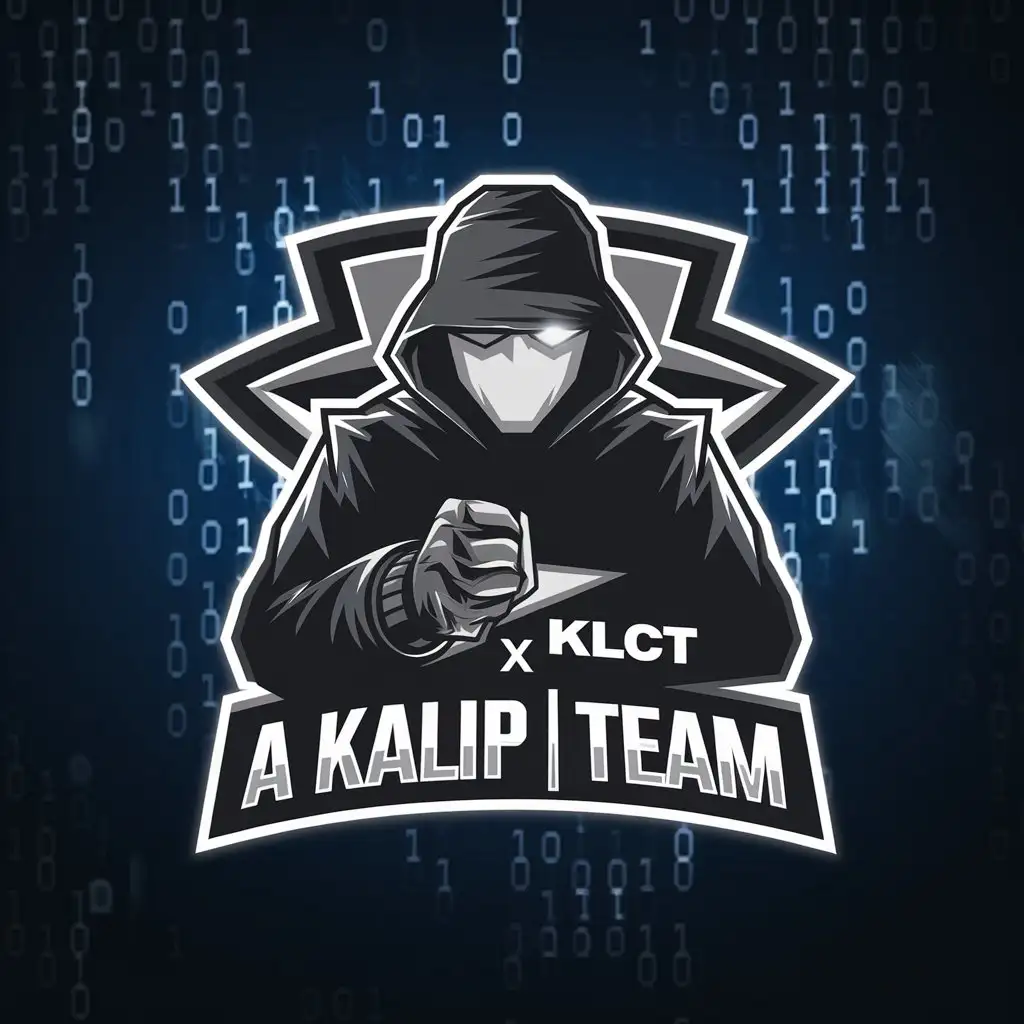 LOGO Design for KLCT X A KALIP TEAM Cybersecurity Hacker Ransomware Theme with Powerful Aura