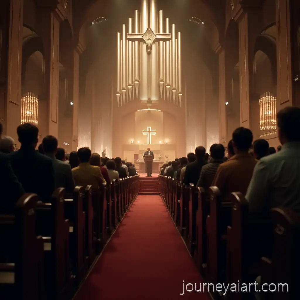 Sunday-Morning-Worship-in-Majestic-Church-with-Pastor-Preaching-and-Engaged-Congregation