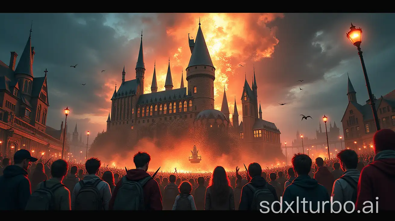 Explosive montage of Harry Potter books, movies, fan events