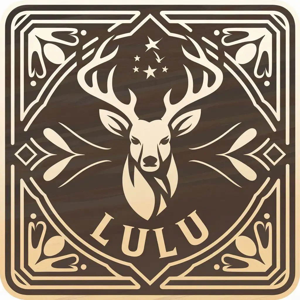 a vector logo design,with the text "LULU", main symbol:deer,Moderate,clear background