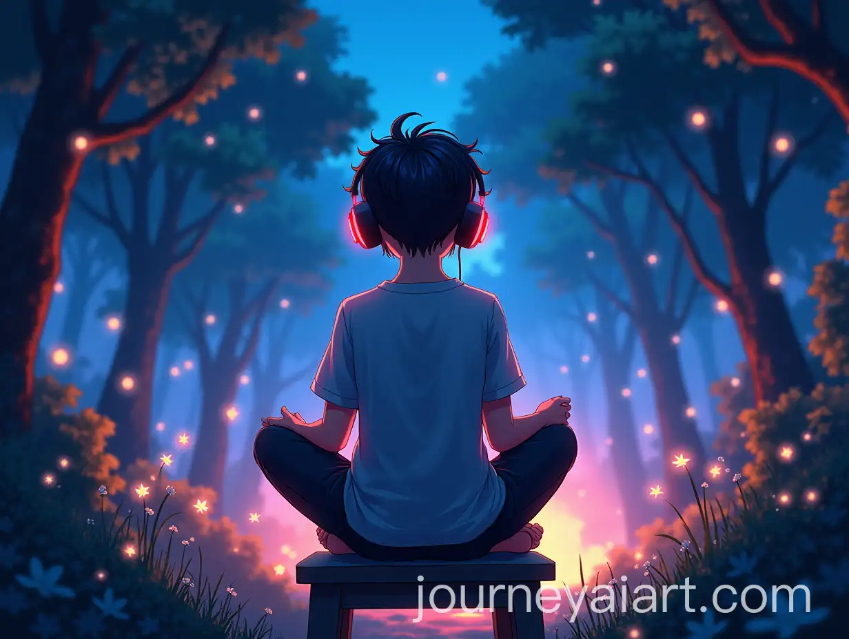 Anime-Boy-in-Magical-Forest-Listening-to-Music-with-Glowing-Headphones