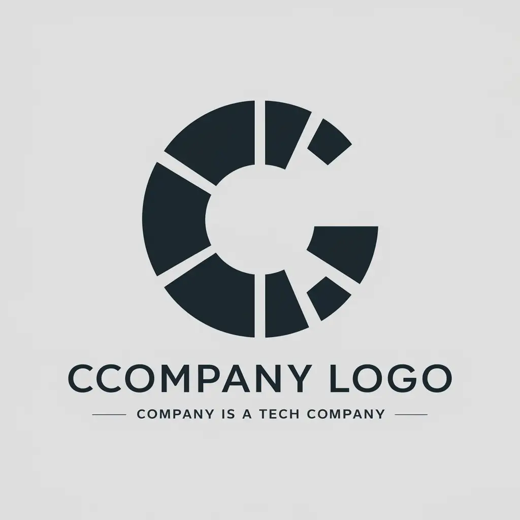 a vector logo design,with the text "company logo, company is a tech company", main symbol:Company logo made up of segments called cod,Minimalistic,be used in Internet industry,clear background