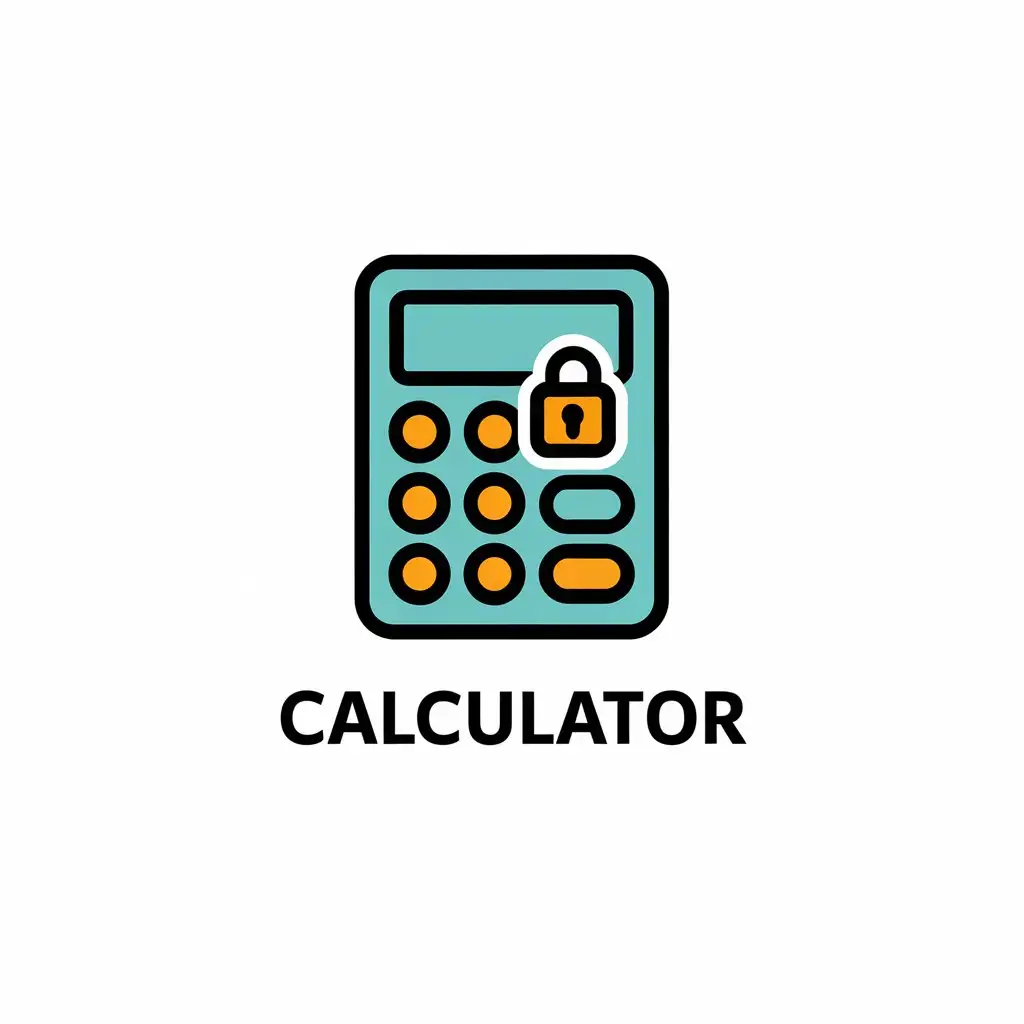 LOGO Design for Calculator Vector Logo with Calculator Privacy Lock and Security Theme