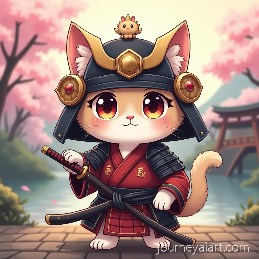 Cute-Anime-Cat-Samurai-in-Misty-Cherry-Blossom-Japanese-Landscape
