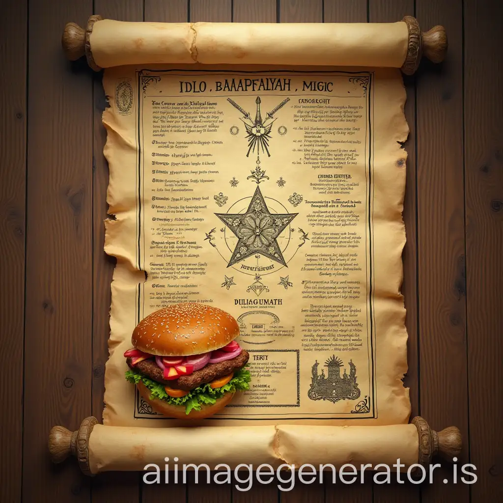 Ancient-Magical-Parchment-with-Enchanted-Sandwich-Blueprint