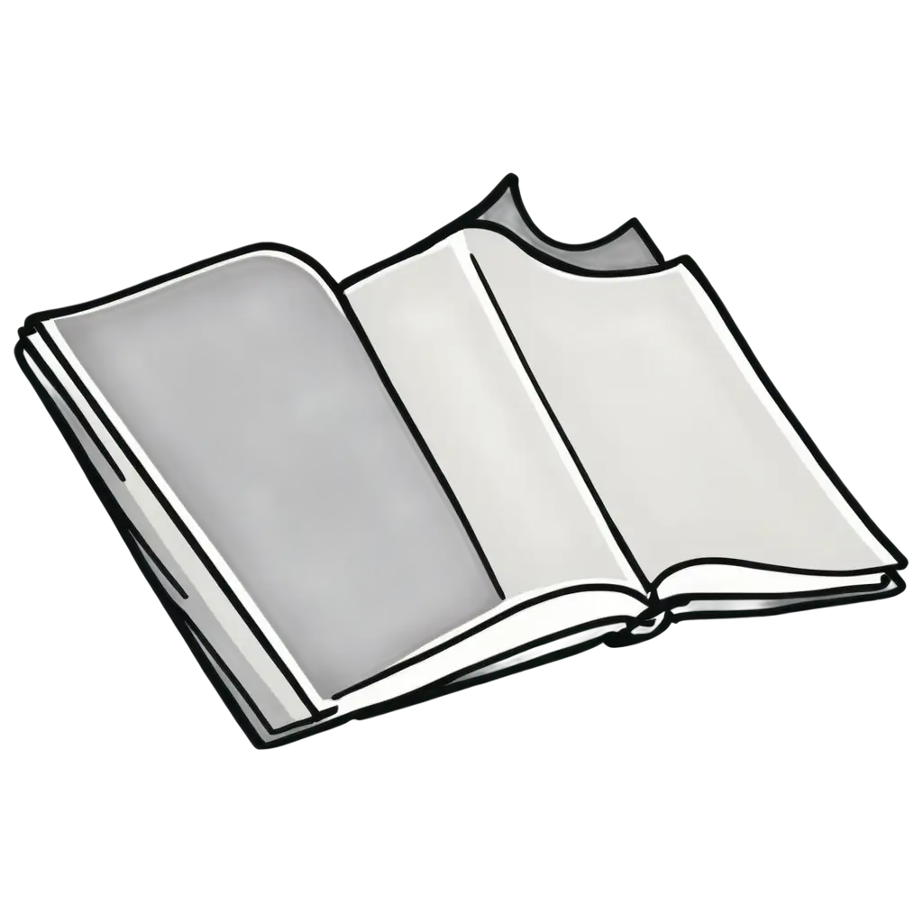 Cartoon-Open-Book-PNG-Image-Simple-Lines-on-Page-Concept