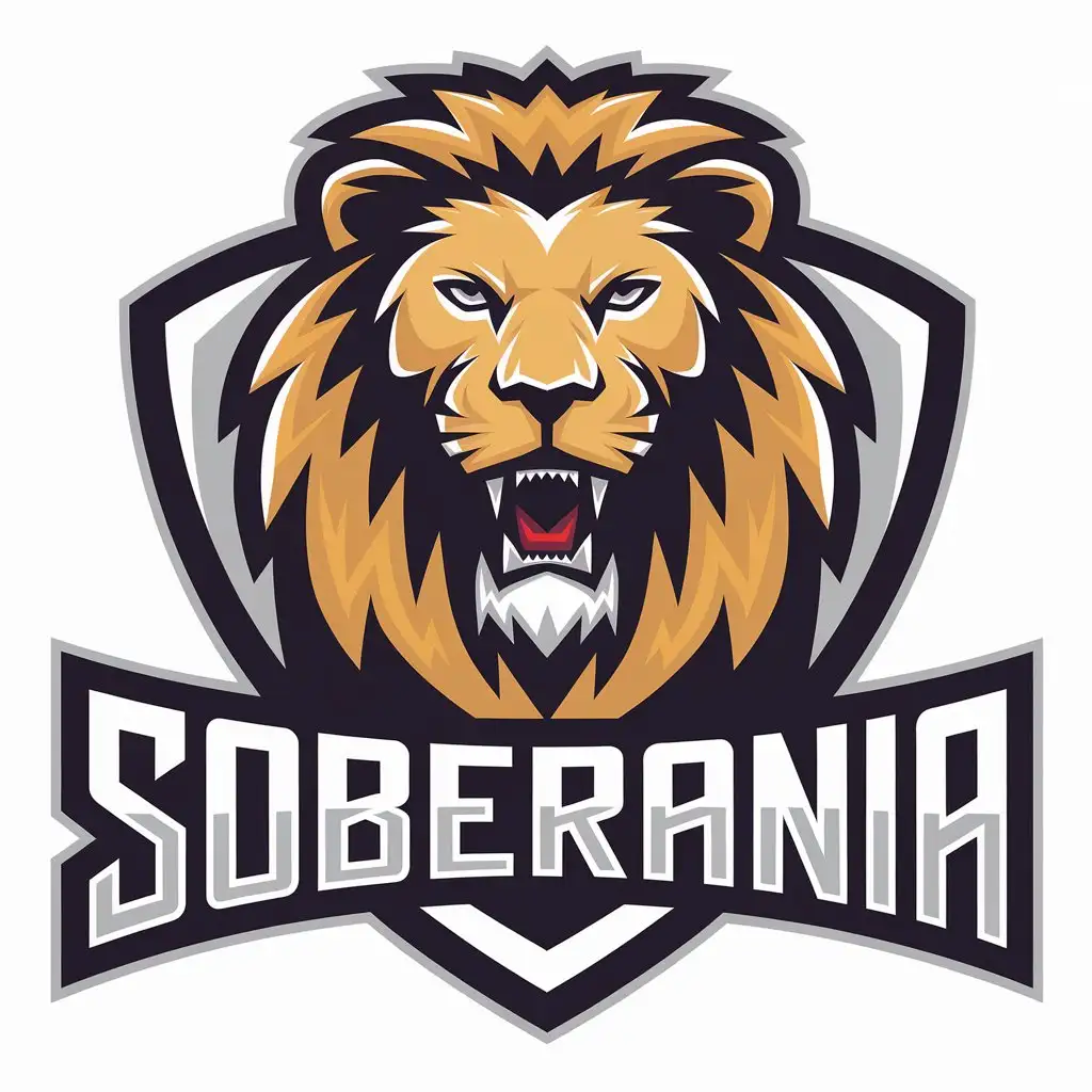 a vector logo design,with the text "soberanIA", main symbol:Lion,Moderate,be used in Internet industry,clear background