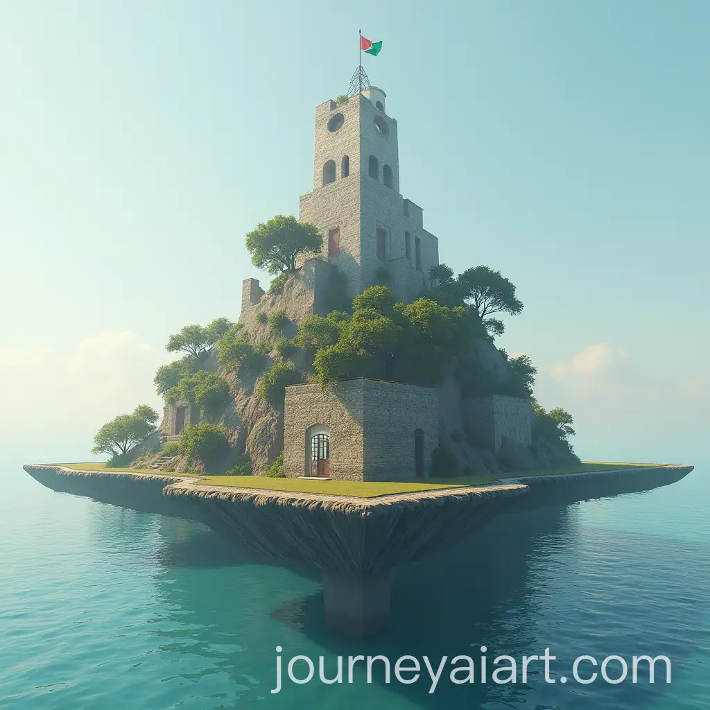 Floating-Fort-Over-a-Calm-Ocean-with-Mystical-Sky