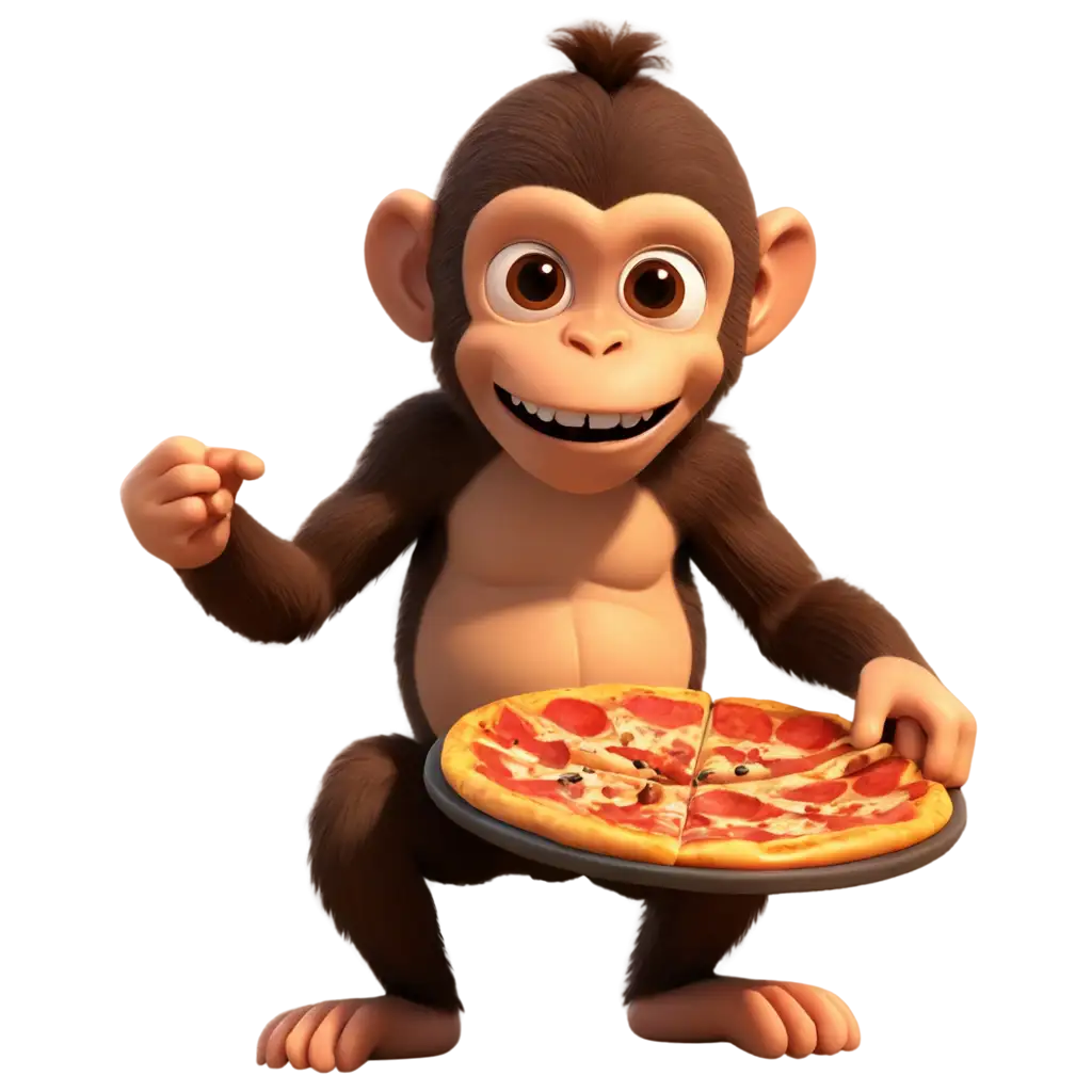 Animated-Monkey-Eating-Pizza-PNG-Image-Playful-Illustration-of-a-Cartoon-Ape-Enjoying-Pizza