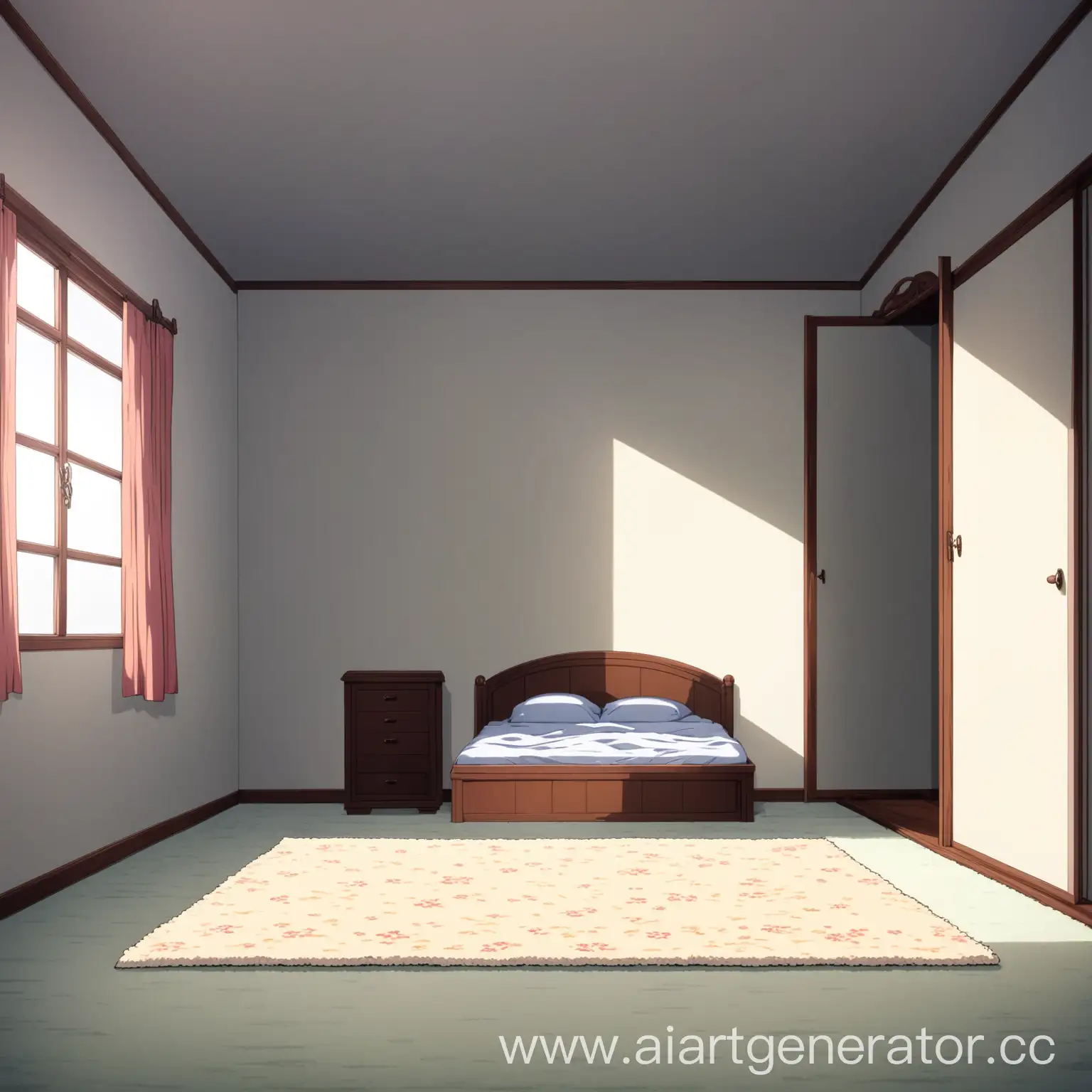 Anime-Style-Room-with-Bed-Wardrobe-and-Carpet