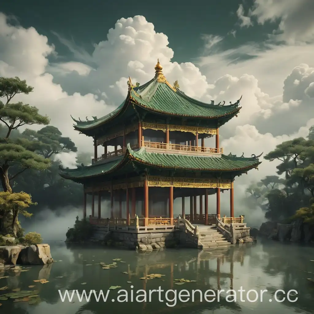 Pavilion-Floating-Among-Clouds-in-Traditional-Chinese-Style