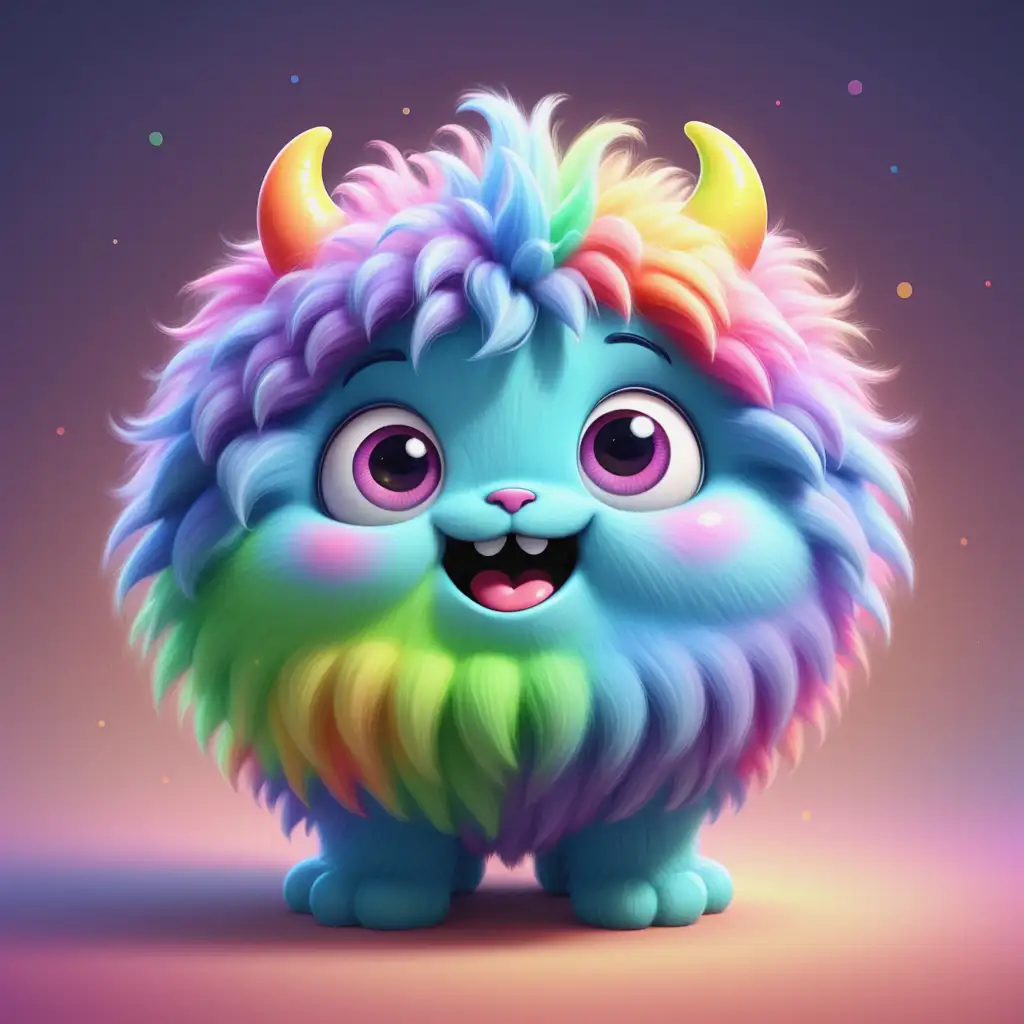 PixarStyle Disney Character Rainbow Cuddle Monster Wuschel