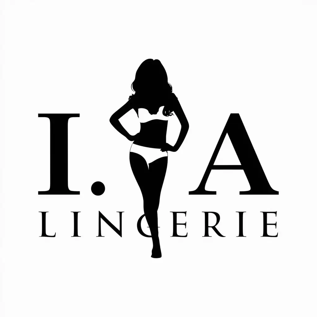 a vector logo design,with the text "I. YA lingerie", main symbol:Underwear, silhouette of a girl,Moderate,be used in Clothing industry,clear background