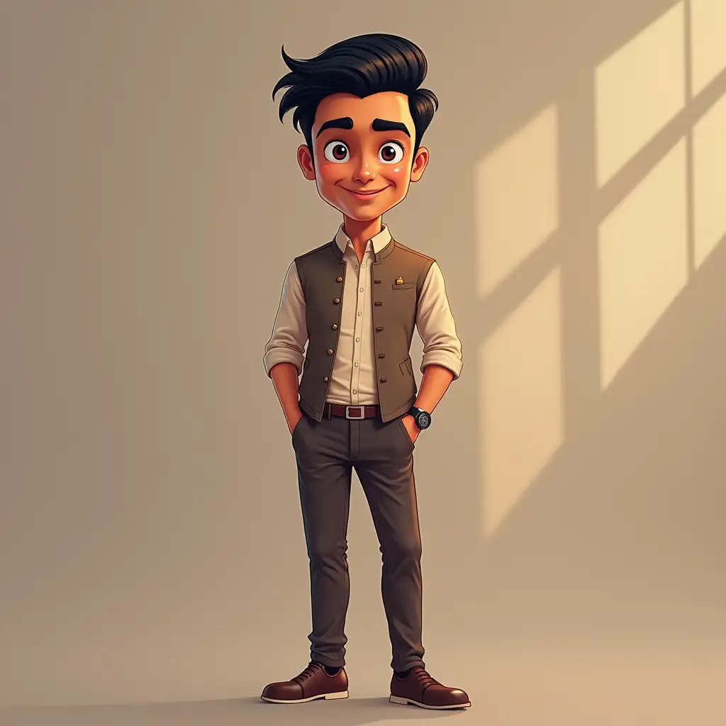 Confident-South-Asian-CEO-Cartoon-Avatar-in-SemiFormal-Attire