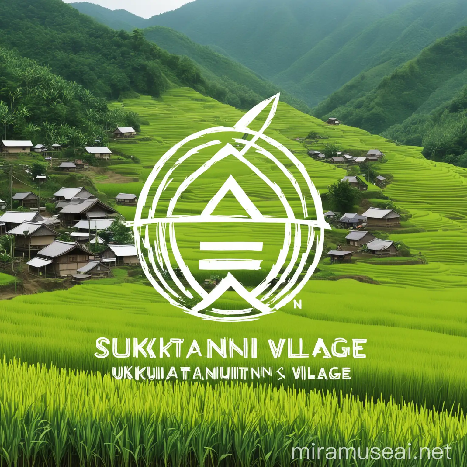 Mountain Slope and Agricultural Harmony Sukatani Village Community Logo Design