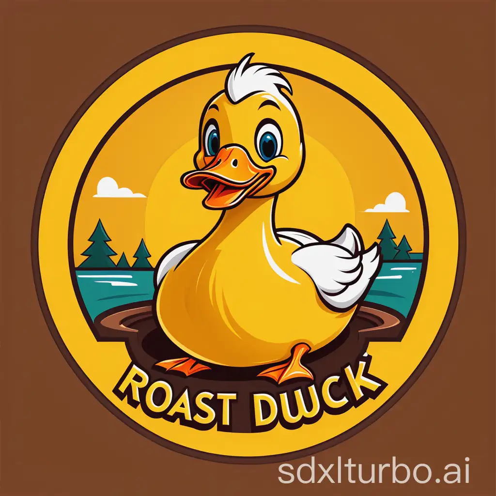 cartoon roast duck mall yellow duck logo