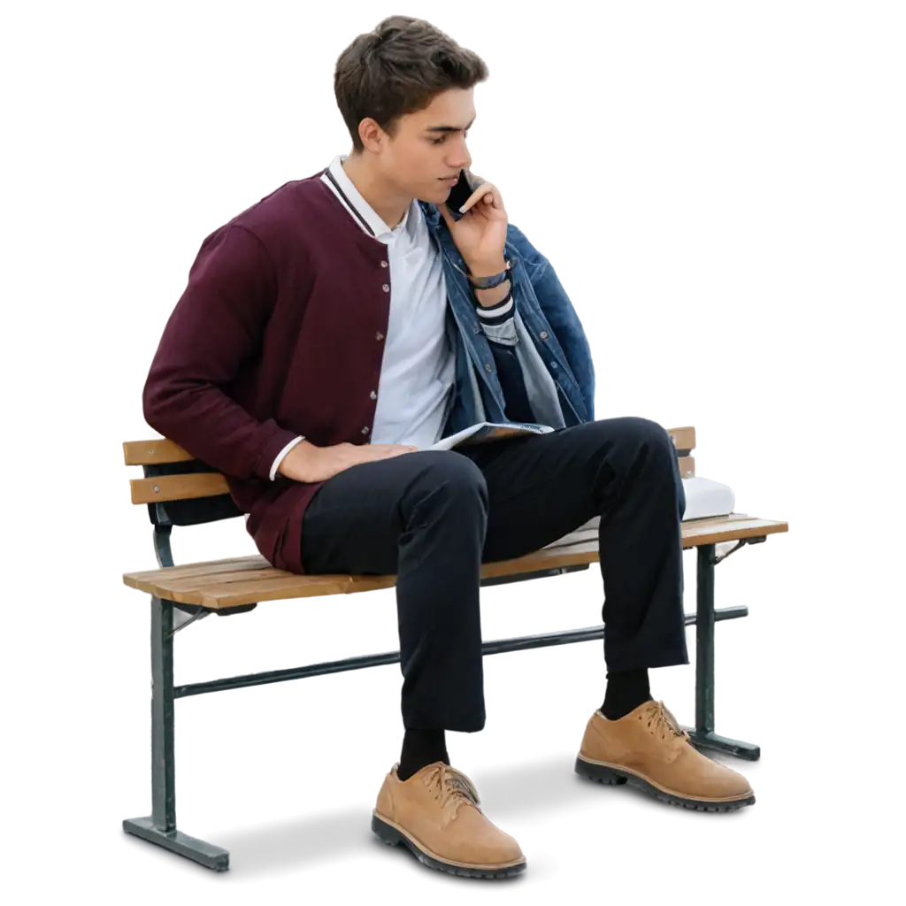 College-Student-Sitting-on-Bench-with-Head-on-Desk-HighQuality-PNG-Image