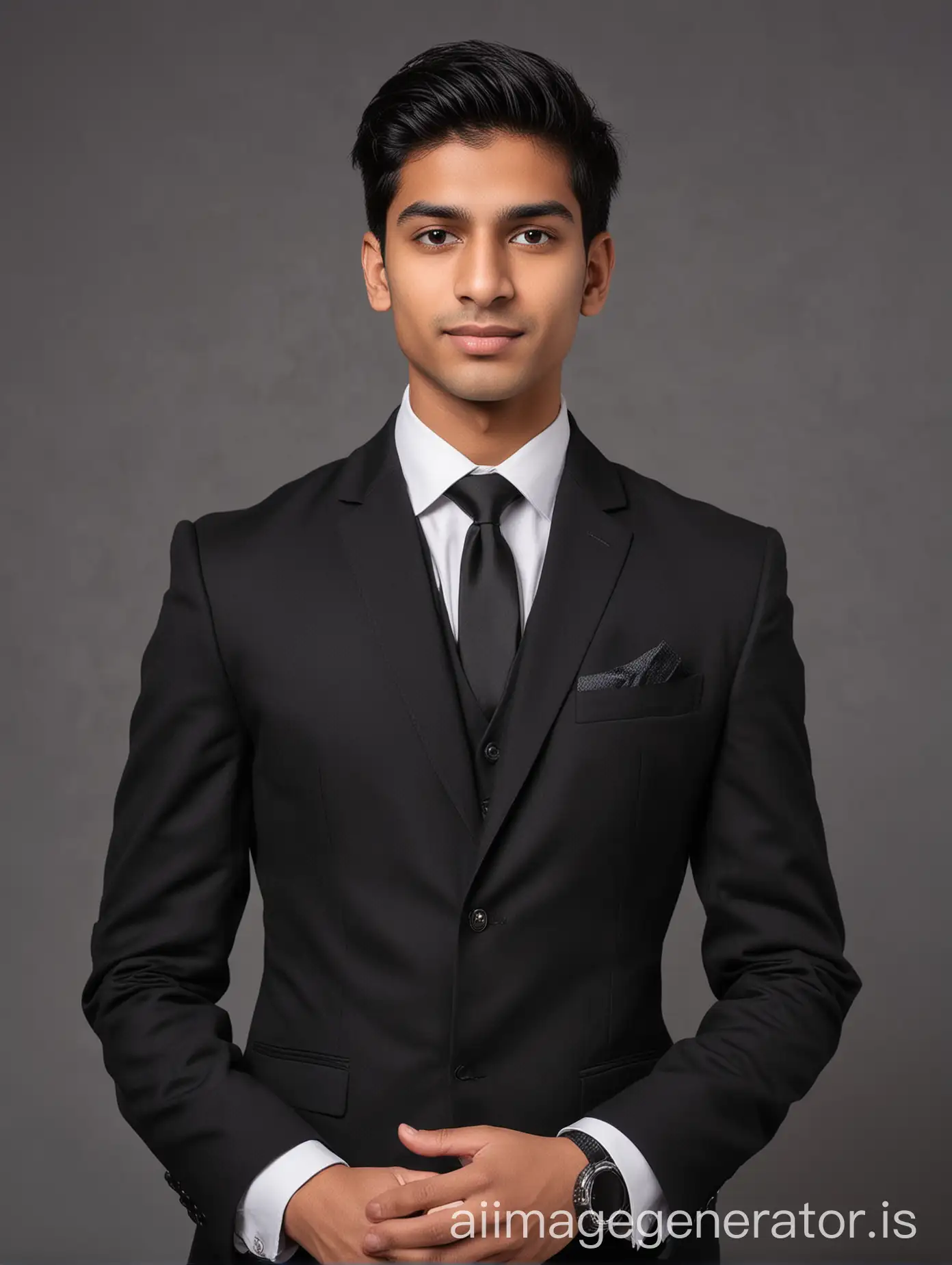 Professional-LinkedIn-Photo-of-a-Young-Indian-Man-in-a-Bespoke-Black-Suit