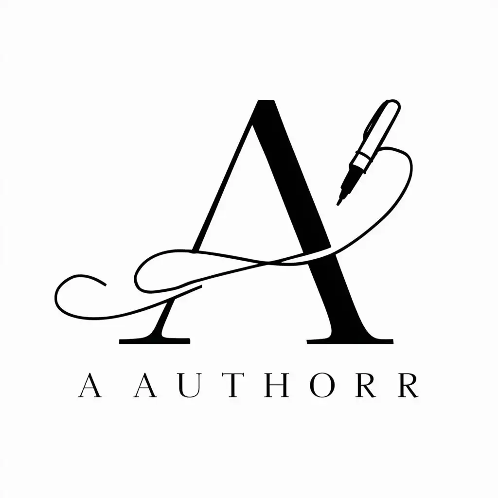 Feminine Vector Logo Design Elegant Authors A with Pen