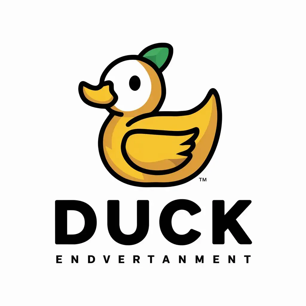 a vector logo design,with the text "DUCK", main symbol:apple duck,complex,be used in Entertainment industry,clear background