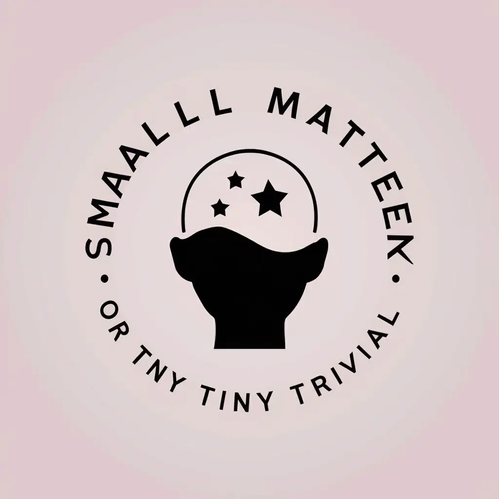 a vector logo design,with the text "small matter, small small small event, or tiny tiny trivial", main symbol:stars, bald head,Minimalistic,be used in podcast industry,clear background