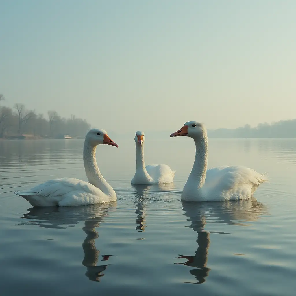 3 Geese im water