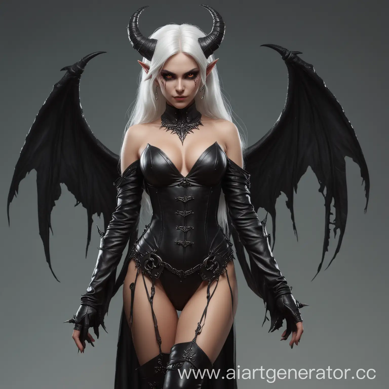 Demoness-Sorceress-with-Black-Horns-and-Leather-Wings