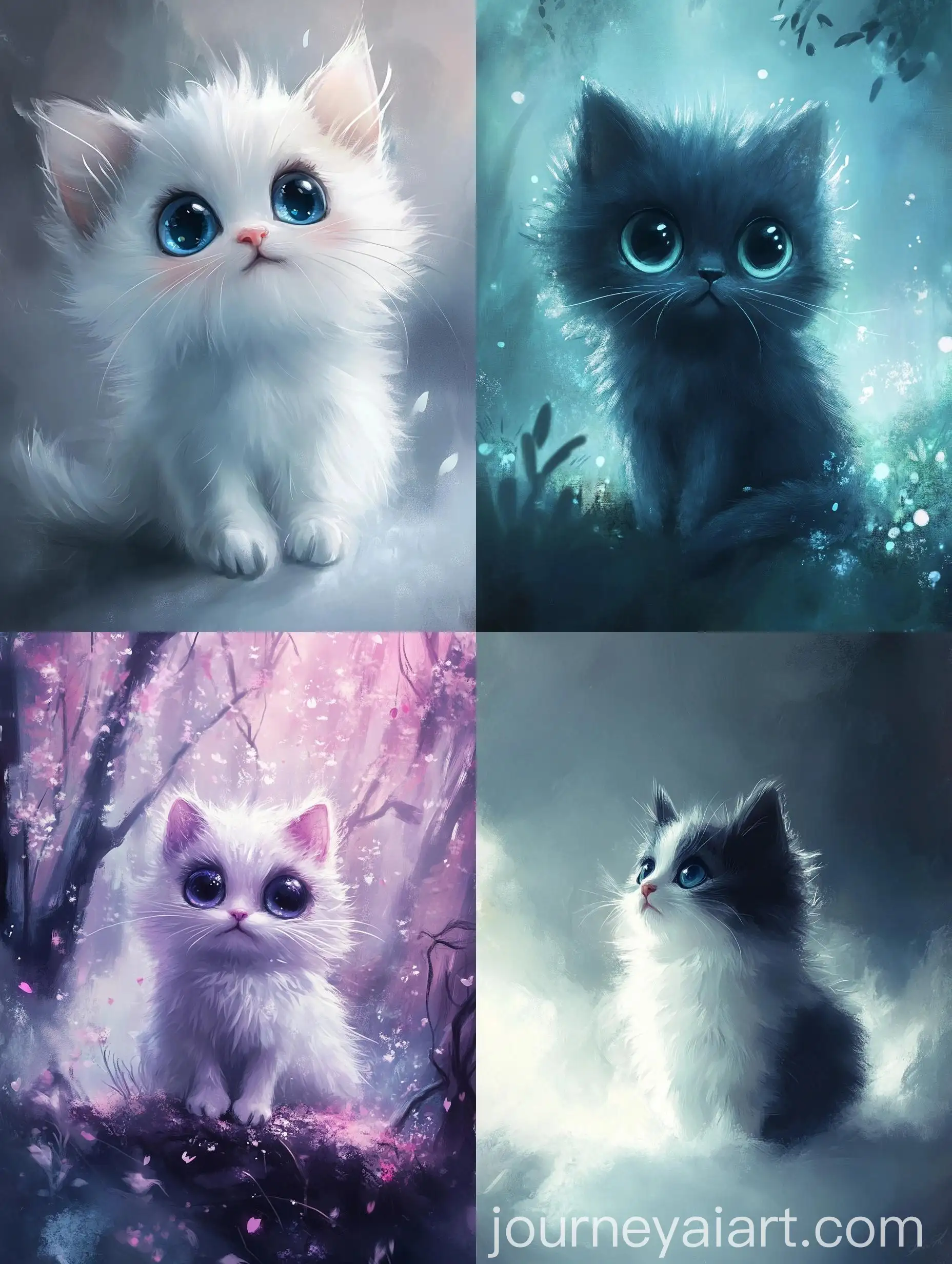 Fluffy-Cat-with-Big-Eyes-in-Apofiss-Style-Amid-Sakura-and-Mystical-Fog