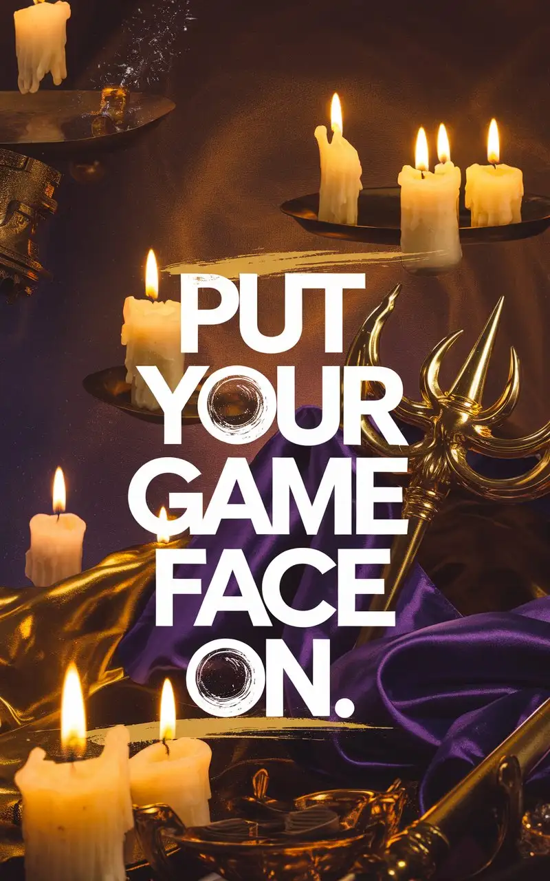 Typography Design Put Your Game Face On with Mystical Background