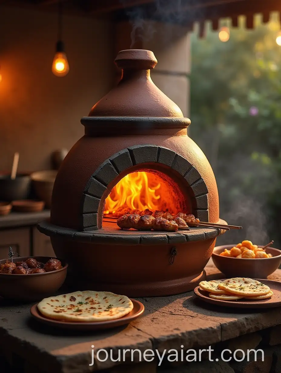 Traditional-Tandoor-Oven-Cooking-Naan-and-Tandoori-Chicken