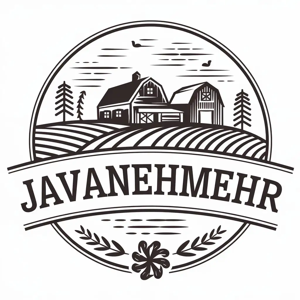 a vector logo design,with the text "javanehmehr", main symbol:farm,Moderate,clear background