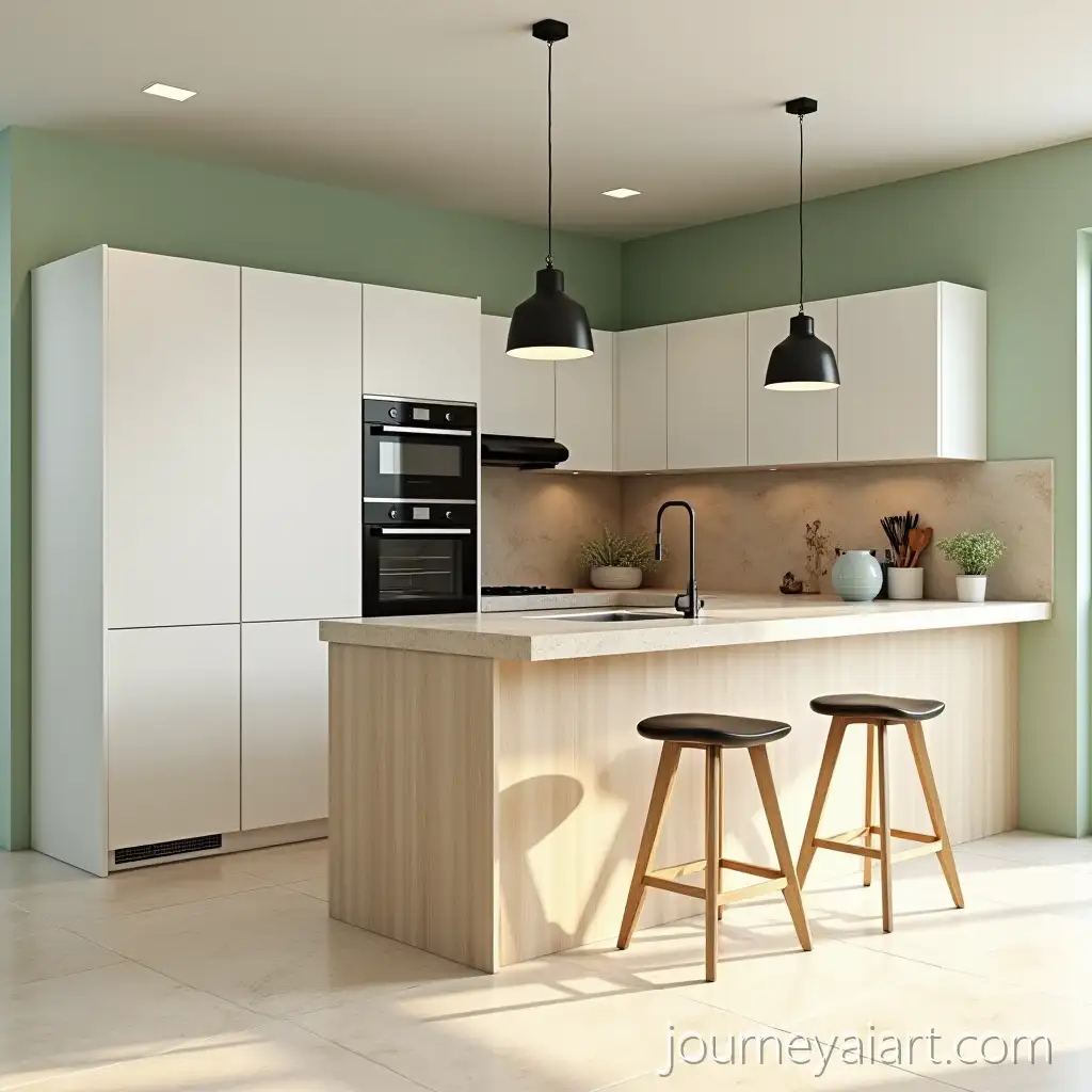 Modern-Photorealistic-Kitchen-Interior-withModern-photorealistic-kitchen-Central-Island-and-Stools