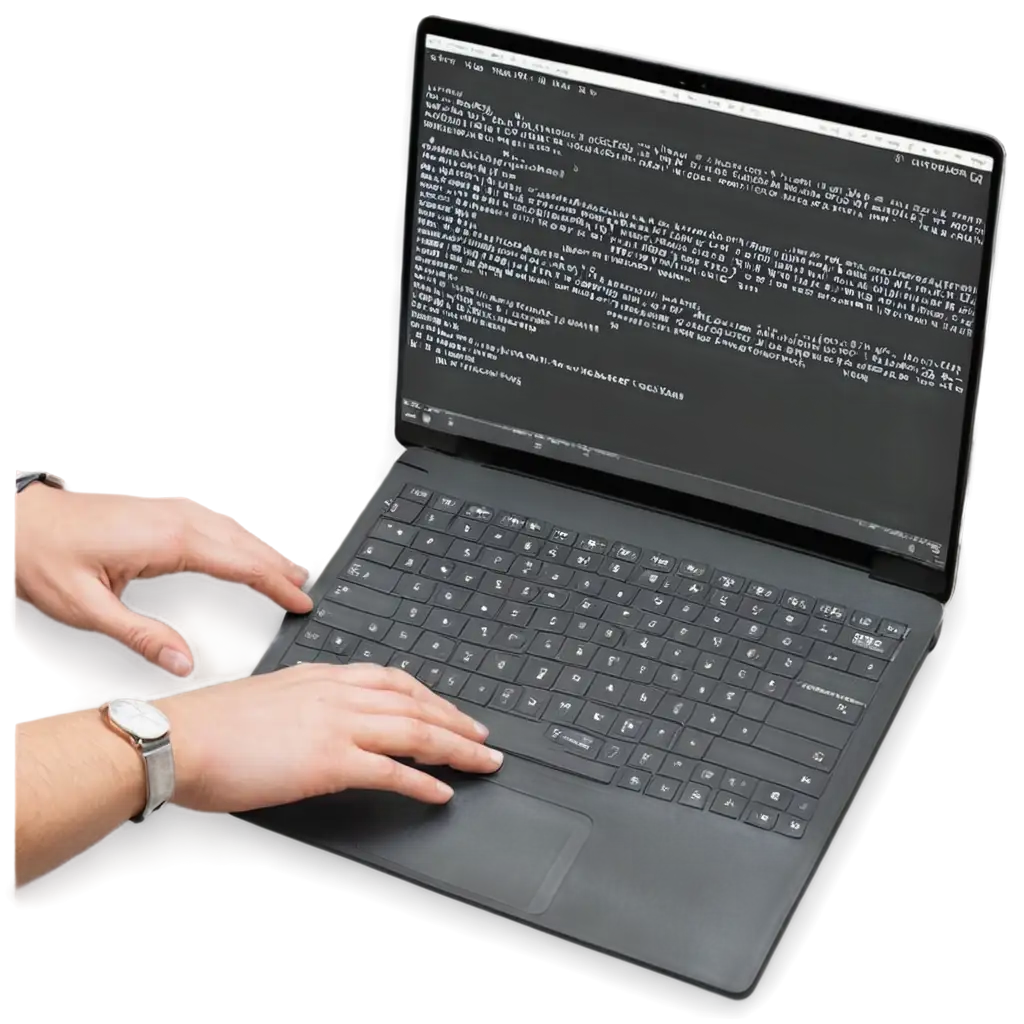 CloseUp-of-a-Programmers-Hands-Typing-on-a-Laptop-Keyboard-in-a-DarkThemed-Text-Editor-PNG-Image-for-Developer-Workspaces