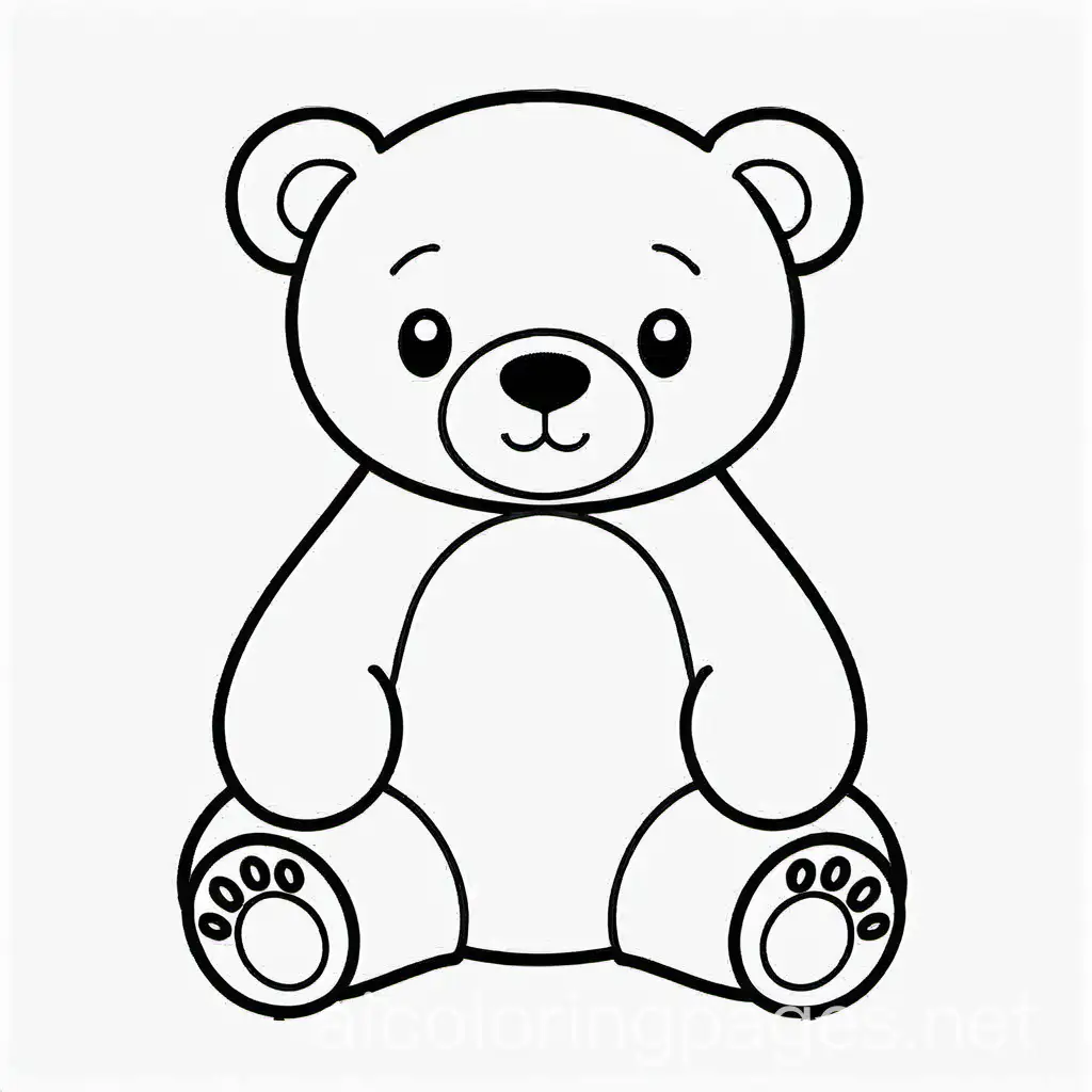 A cute bear,coloring book , vector , white background , outline, Coloring Page, black and white, line art, white background, Simplicity, Ample White Space. The background of the coloring page is plain white to make it easy for young children to color within the lines. The outlines of all the subjects are easy to distinguish, making it simple for kids to color without too much difficulty