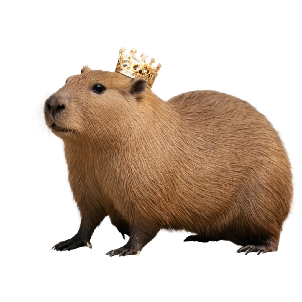 Capybara-with-Crown-PNG-Image-Perfect-for-Creative-Designs-and-More