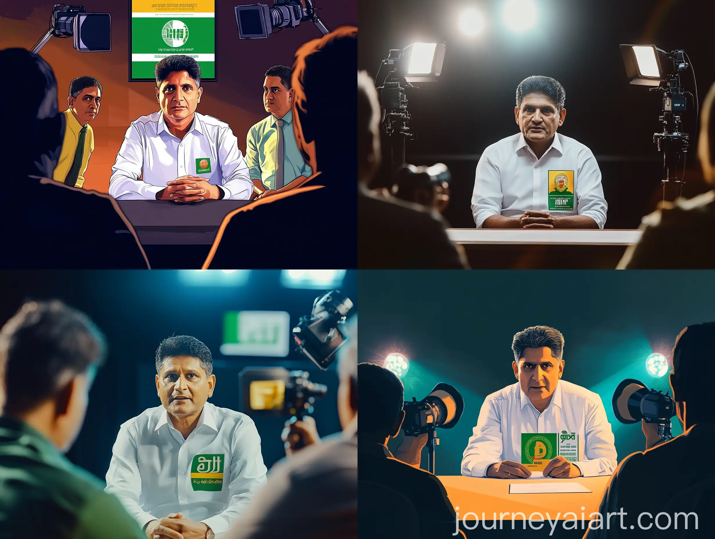 Politician-in-Televised-Debate-Answering-Journalists