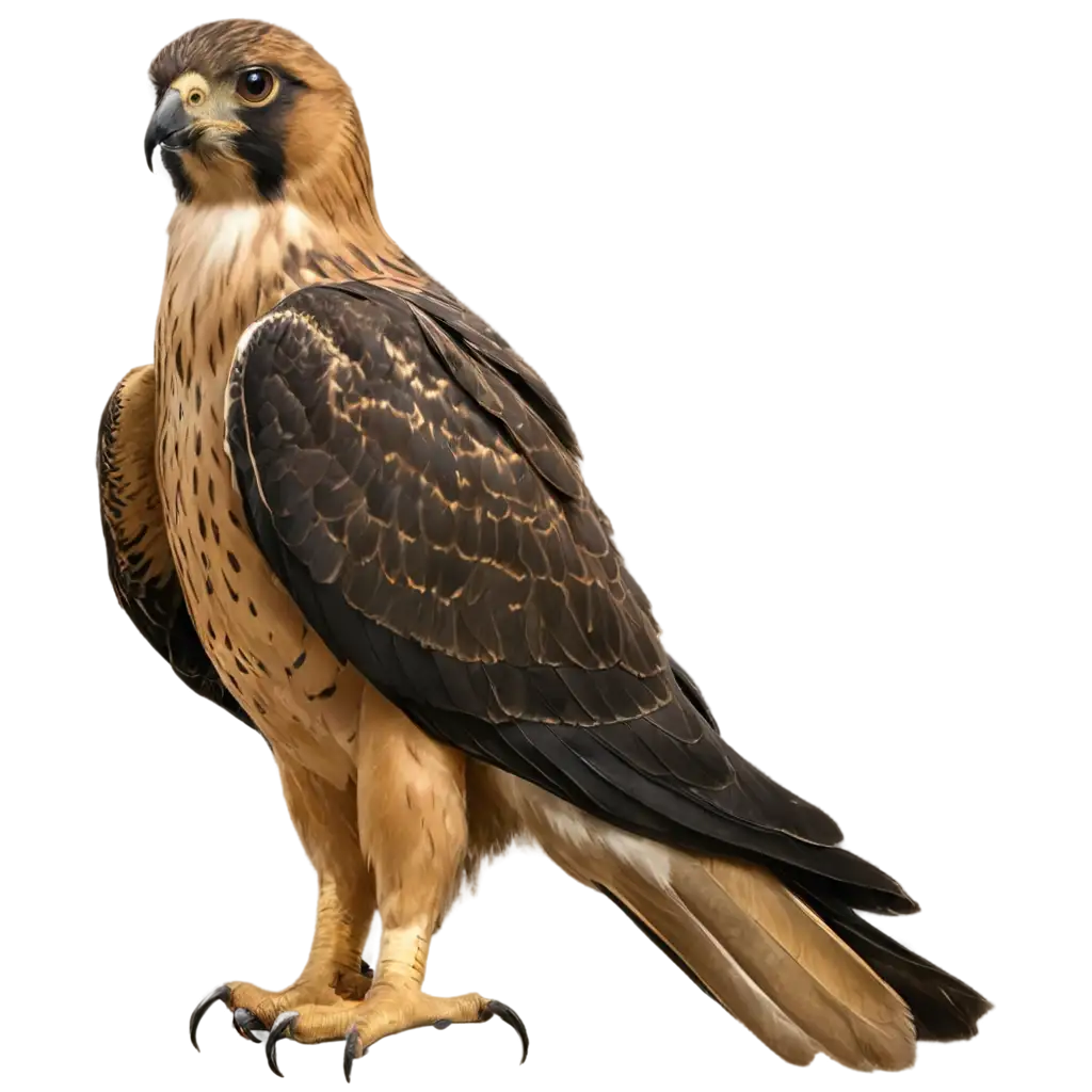 HighQuality-PNG-Image-of-an-Egyptian-Falcon-Standing-on-a-Tree-Branch