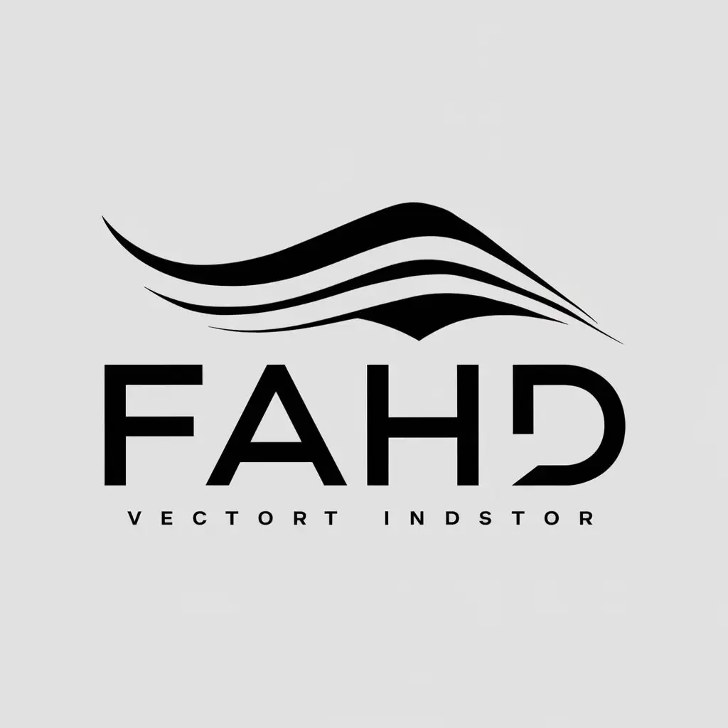 LOGO Design for Fahd White Background with Moderate Symbol for Internet Industry