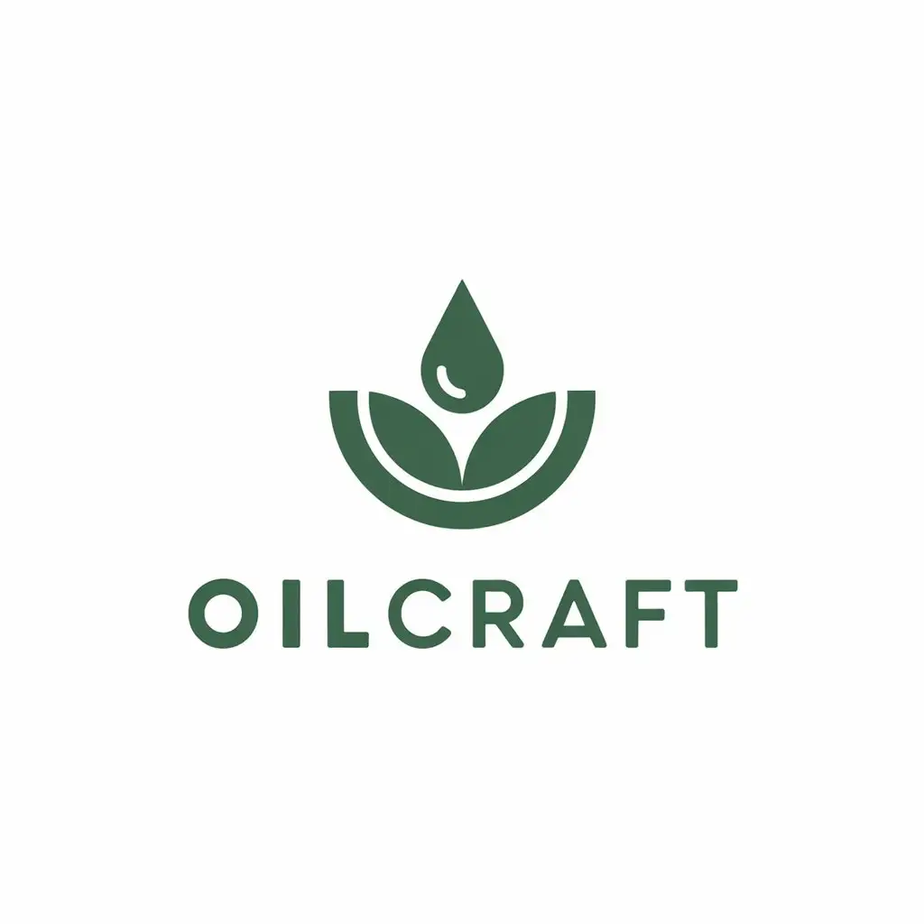 LOGO Design for Oilcraft Leaf and Oil Drop Symbol with Spa Industry Aesthetics