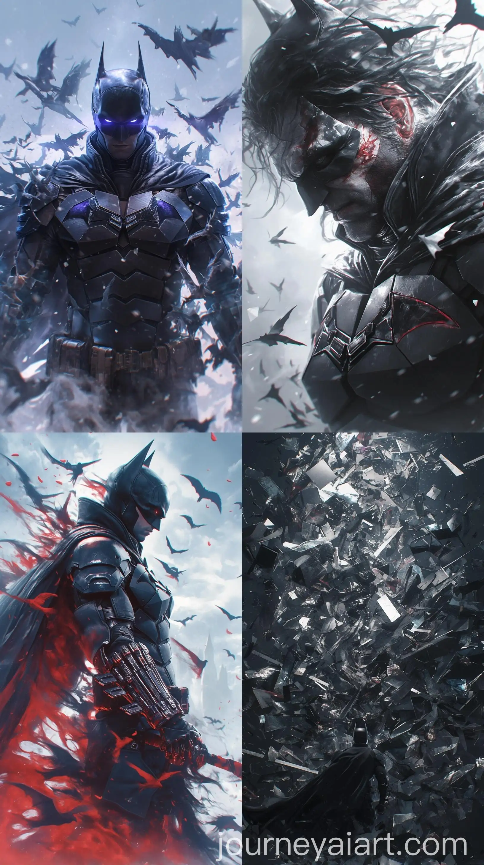 Batman-Shattered-Glass-Artwork-Dynamic-Pose-with-Cinematic-Lighting