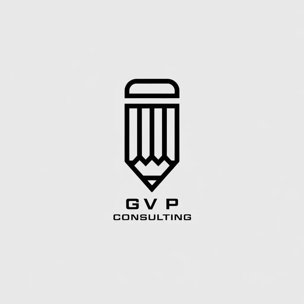 LOGO-Design-for-GV-P-Consulting-Minimalistic-Vector-Logo-with-Pencil-Symbol